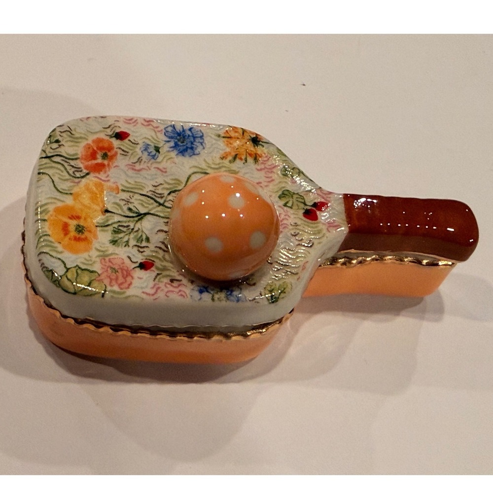 Anthropologie Maeve Tiny Treasures Pickleball Paddle Trinket Box Floral Decor